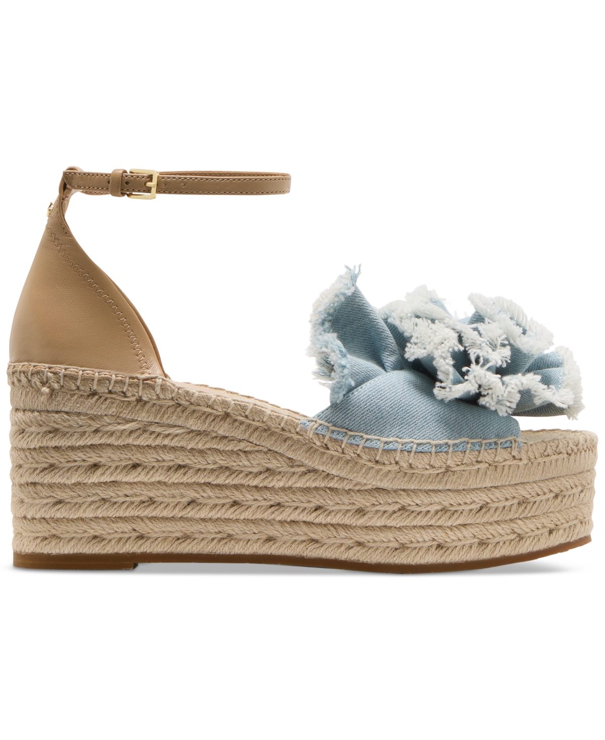 KATE SPADE WOMEN'S FLOURISH DENIM ESPADRILLE WEDGE SANDALS 
