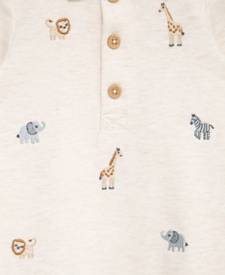 Baby Boys Safari Coverall & Socks, 2 Piece Set