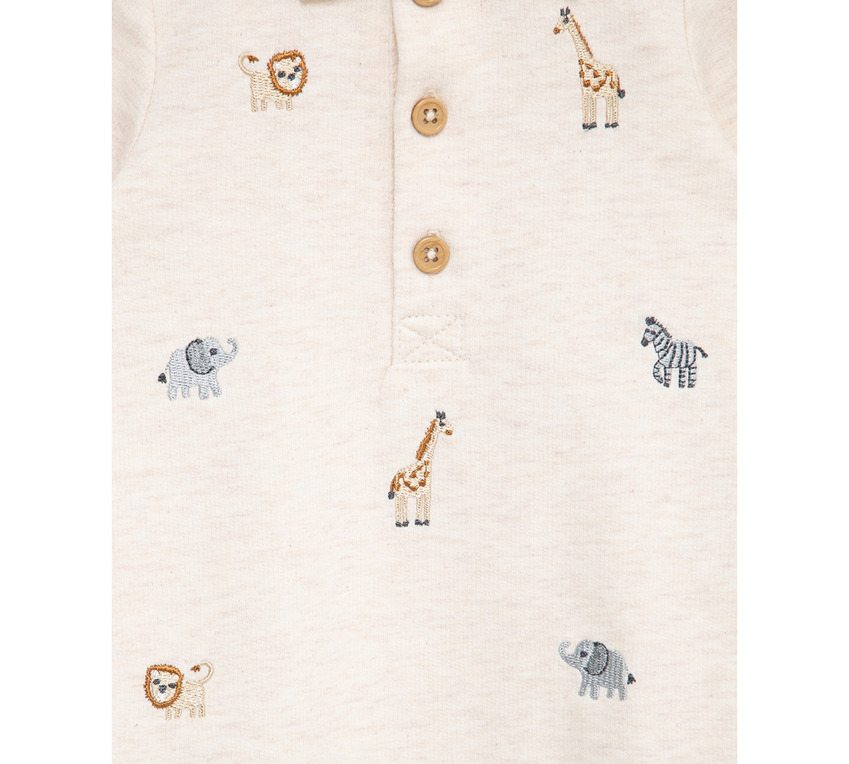 Little Me Safari Polo Romper & Socks Set In Neutral