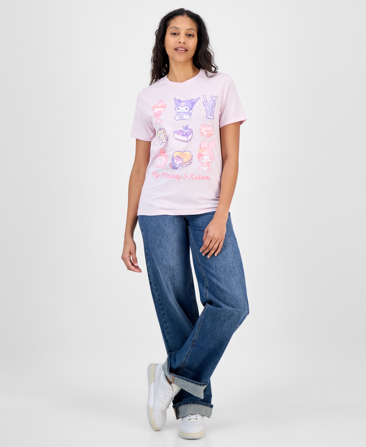 Grayson Threads, The Label Juniors' My Melody & Kuromi T-shirt In Pink