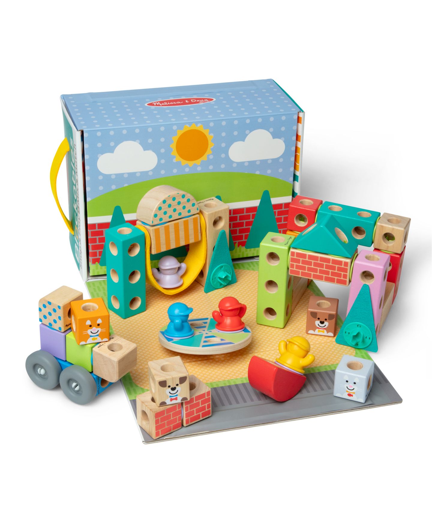 Детский конструктор Melissa and Doug Blockables Town Play Set — фото 1