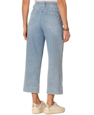 Petite High-Rise Cropped Wide-Leg Jeans