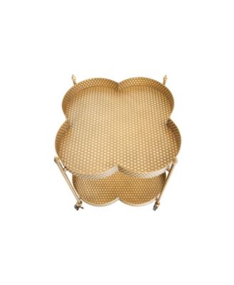 CREATIVE CO-OP 24.7" Metal Vintage 2-Tier Hammered Bar Cart