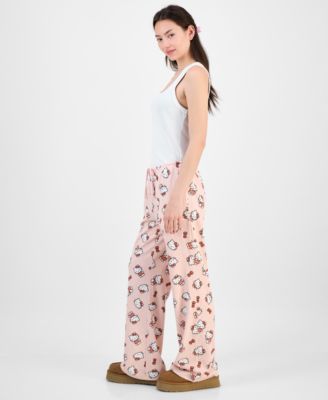 Junior's Hello Kitty Allover-Print Drawstring Pants