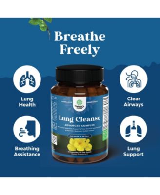 Lung Cleanse Capsules | Lung Detox Mullein Leaf Capsules | Respiratory Supplement for Sinus Immunity Breathing Support | 60ct