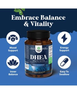 DHEA 25mg for Women & Men | DHEA Supplement for Mood Energy & Immune Support, Hormone Balance Supplement | 120ct