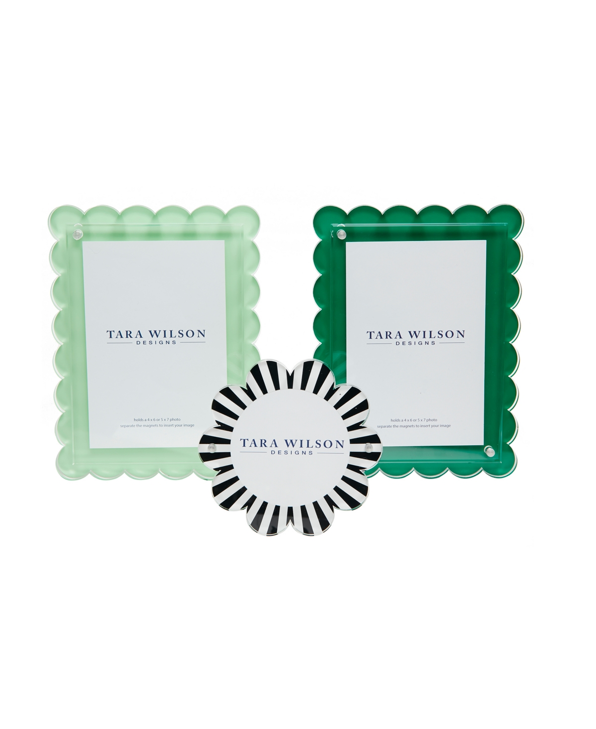 TARA WILSON DESIGNS SCALLOP FRAME, 4" X 6", 5" X 7" 