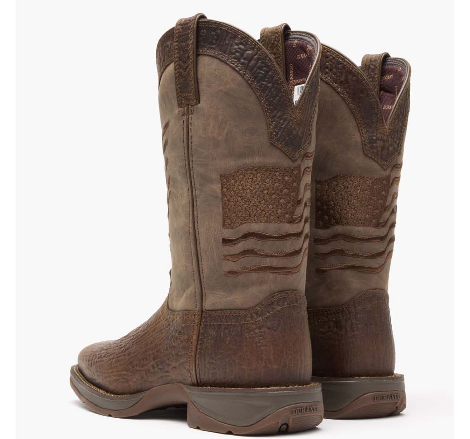 Men's Rebel by Brown Distressed Flag Embroidery Western Boot