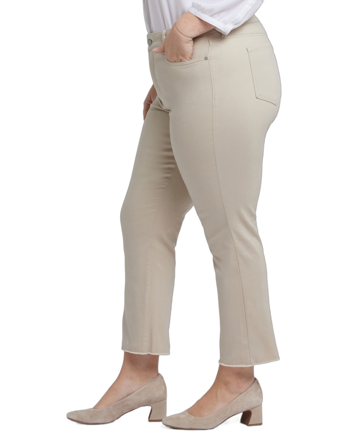 Nydj Plus Size Marilyn Straight Ankle Jeans In Neutral