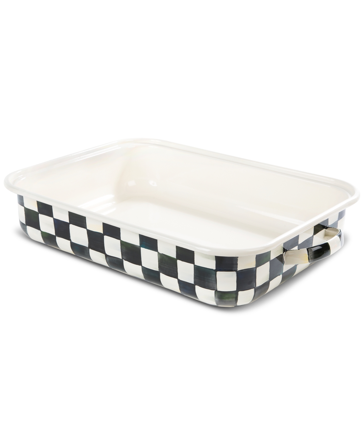 Mackenzie-childs Courtly Check Roasting Pan With Rack In Black