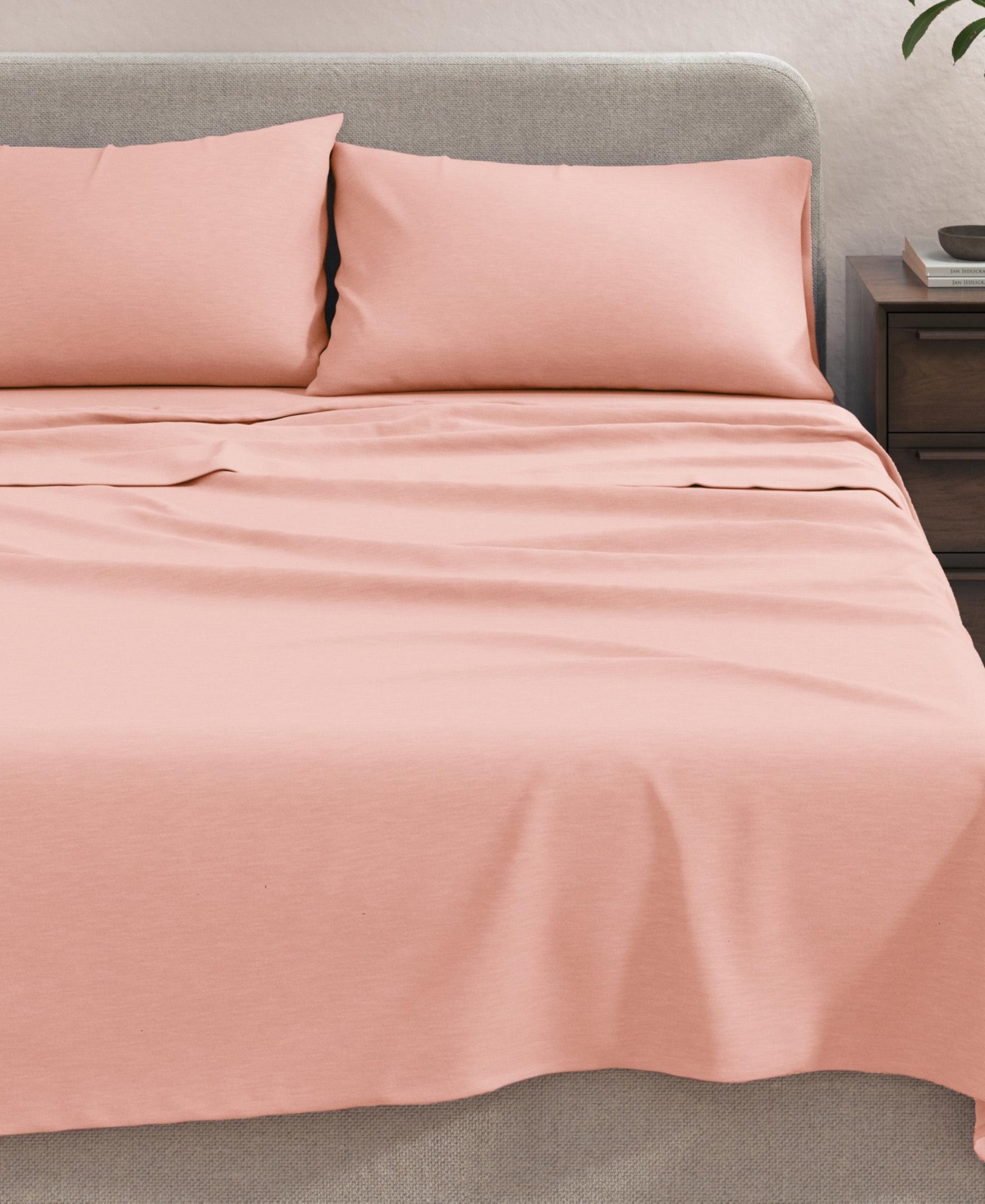 Linery & Co. Heathered Melange Cotton Jersey Knit Sheet Set
