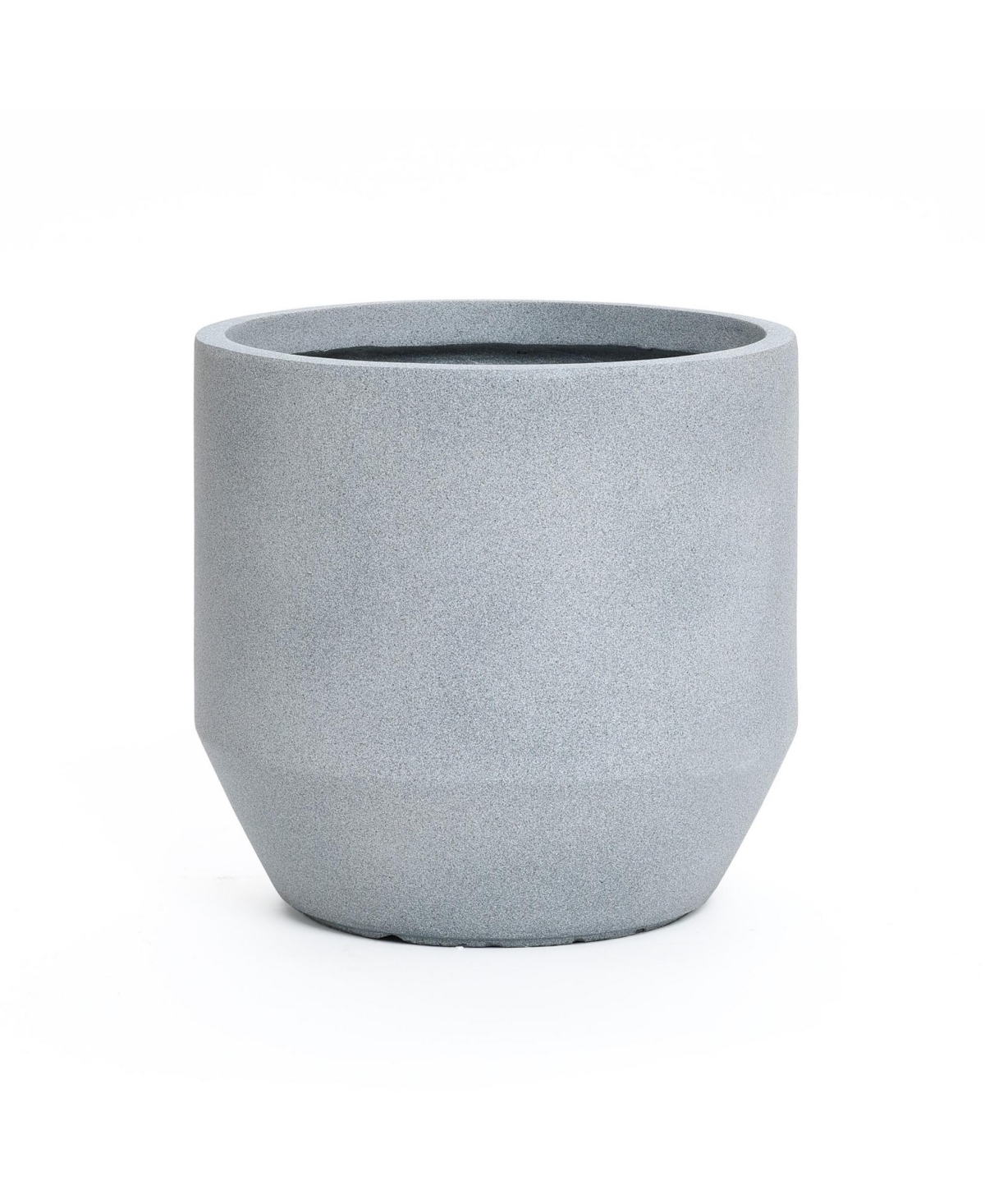 Minimalistic Modern Gray 15.7-Inch Tall Round Tapered MgO Planter - Gray