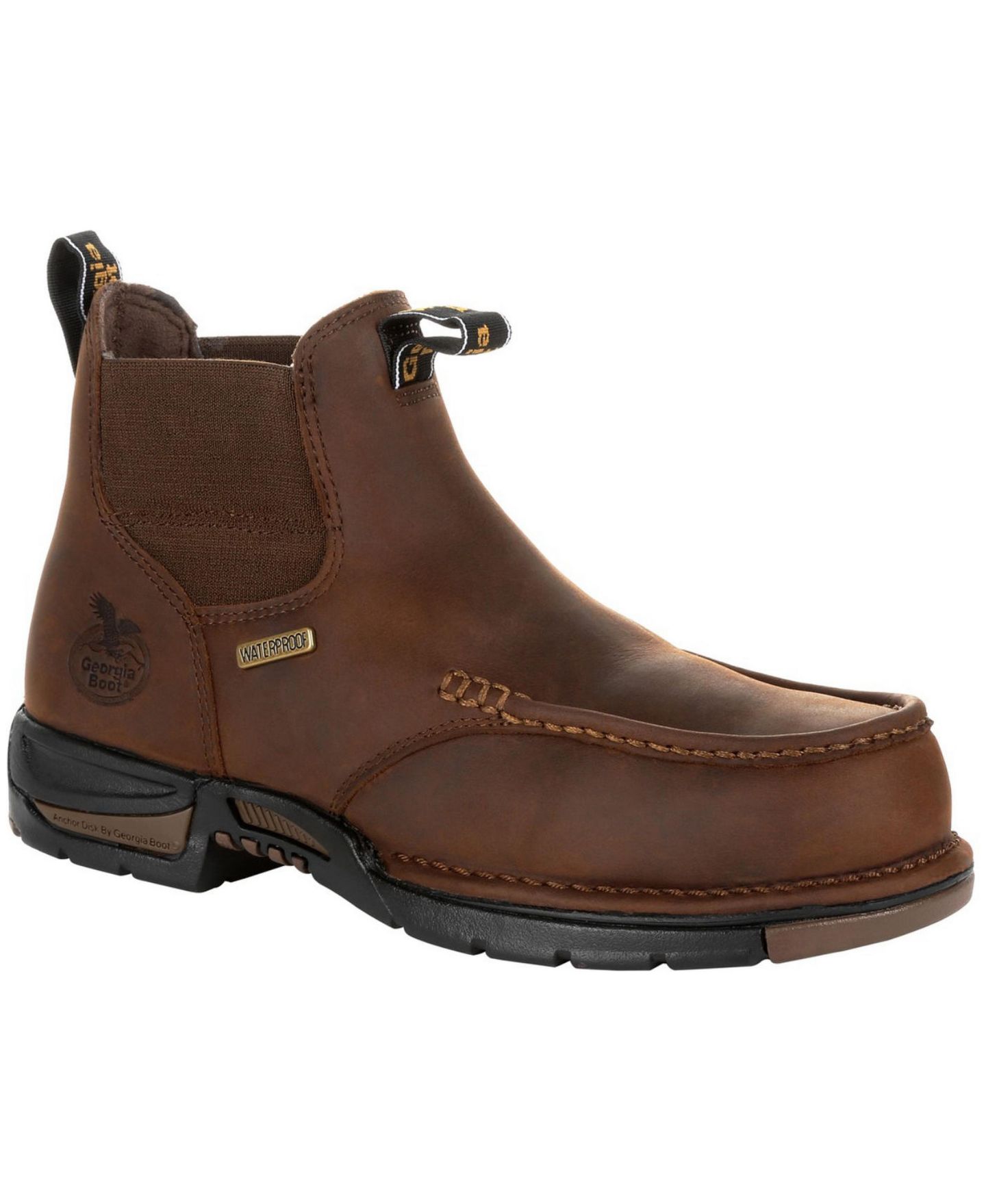 Мужские ботинки GEORGIA BOOT Athens Chelsea Waterproof Work Boot, цвет: Тёмный коричневый — фото 1