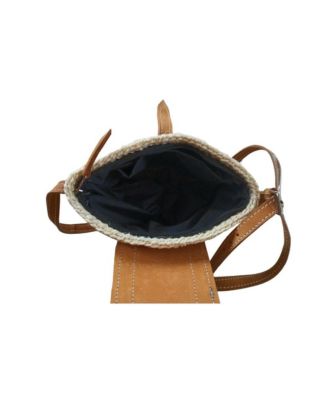 Peace Small Handmade Sisal Crossbody Purse
