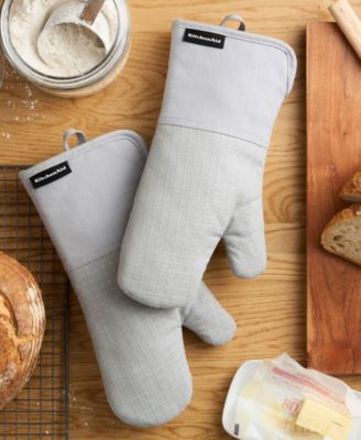 Gourmet Series Gridlines Oven Mitts Set, Pack of 2