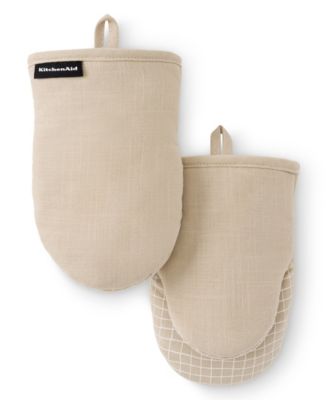 Gourmet Series Gridlines Mini Oven Mitts Set, Pack of 2
