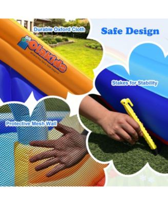 Inflatable Bouncy House with Slide and Splash Pool without Blower