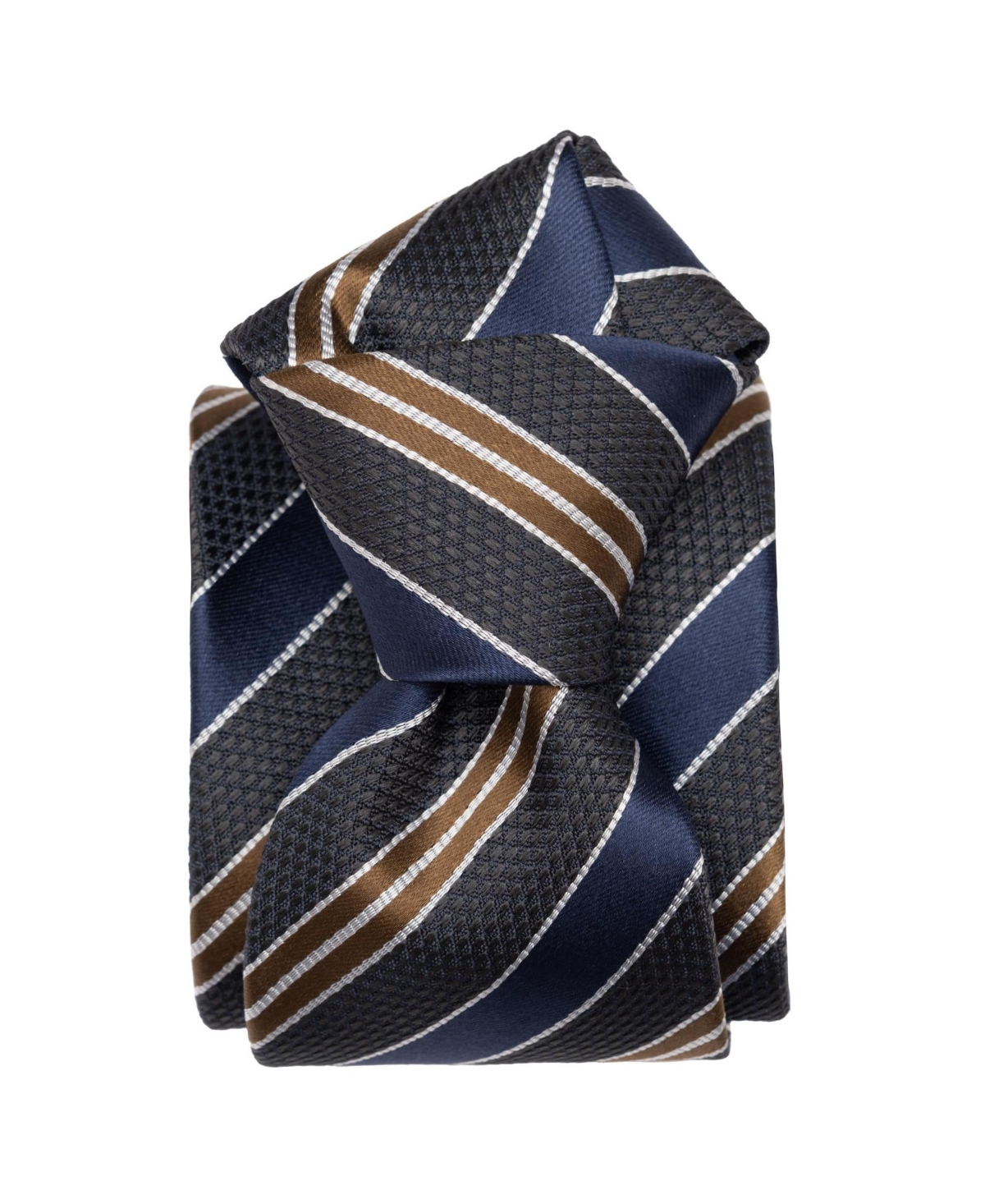 Men's Vesuvio - Silk Jacquard Tie for Men - Navy and charcoal