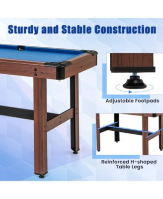 48 Inch Pool Wooden Game Table with Full Set of Ballsfor Kids and Adults