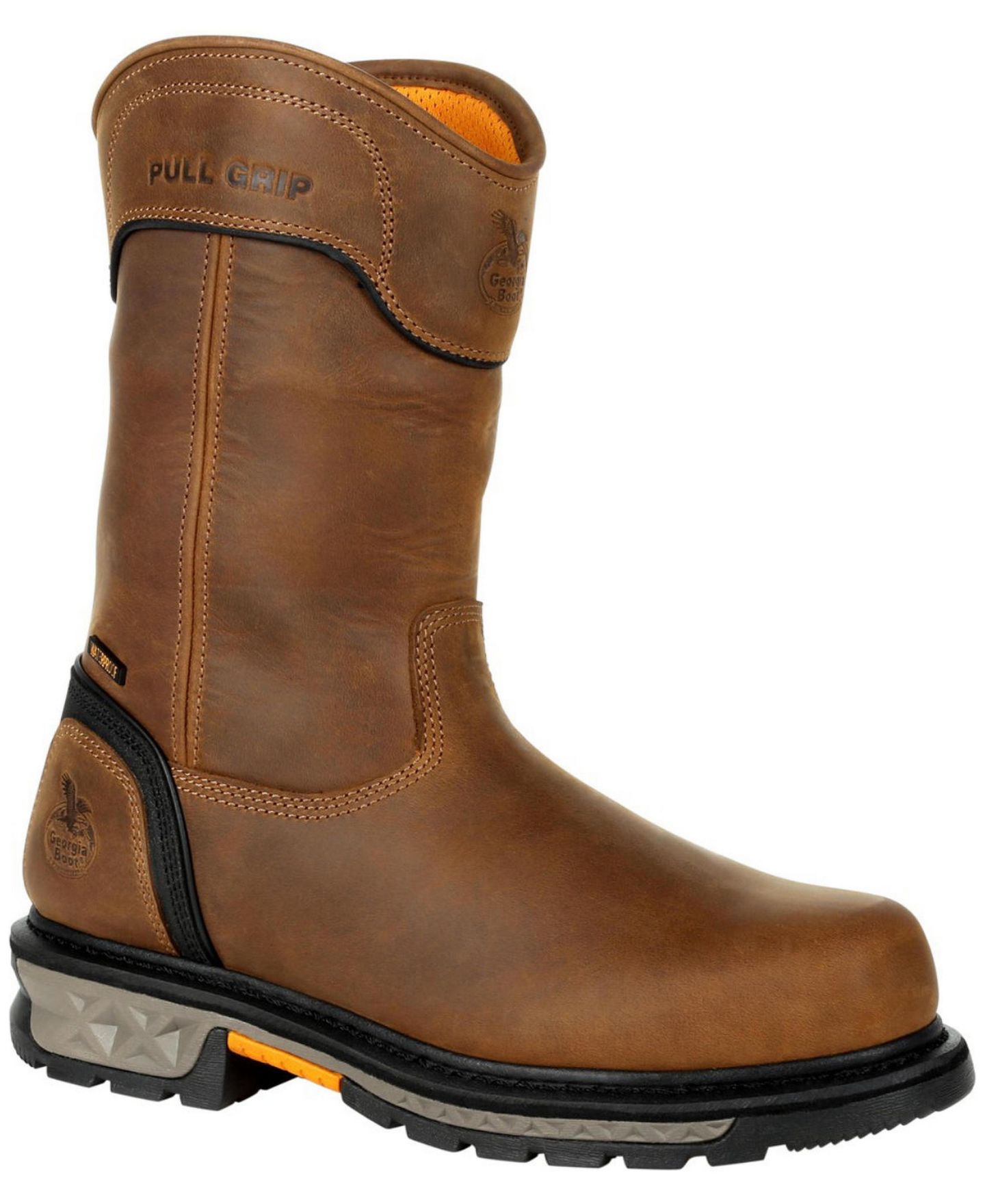 Мужские ботинки GEORGIA BOOT Carbo-Tec LTX Waterproof Composite Toe Pull On Boot, цвет: Чёрный / Коричневый — фото 1