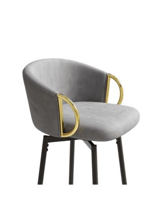 Set of Two 30-Inch Swivel Bar Stools with Upholstered Seats, Metal Legs, Modern Bar Chairs for Kitchen-The Pop Home