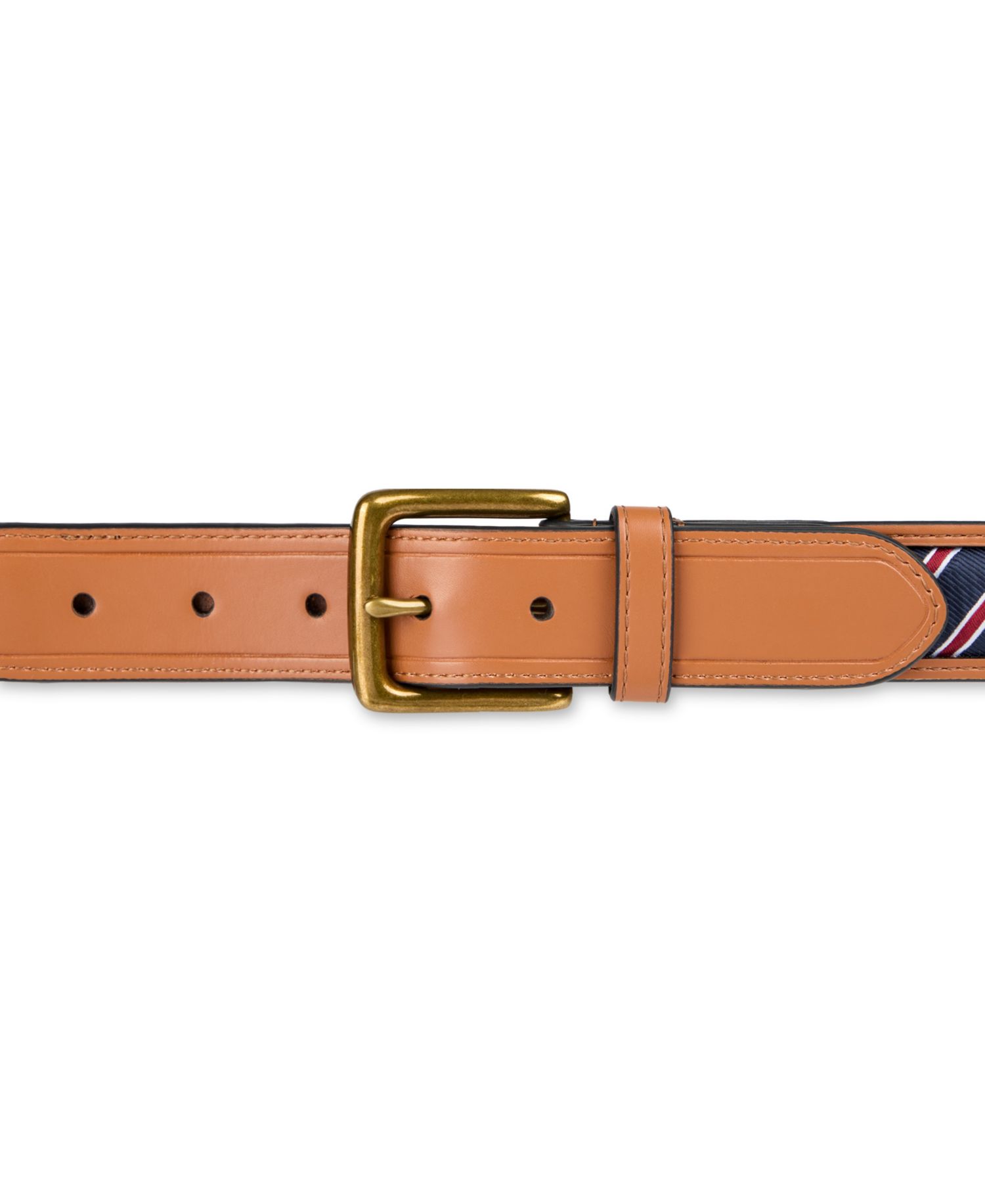 35MM Men's Prep Striped Ribbon Inlay Casual Belt