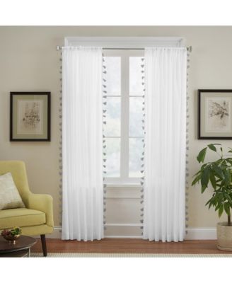 Bianca Semi-Sheer Window Curtain with Tassels