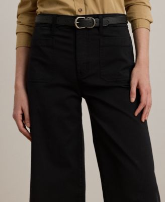 Petite Stretch Chino Wide-Leg Cropped Pants
