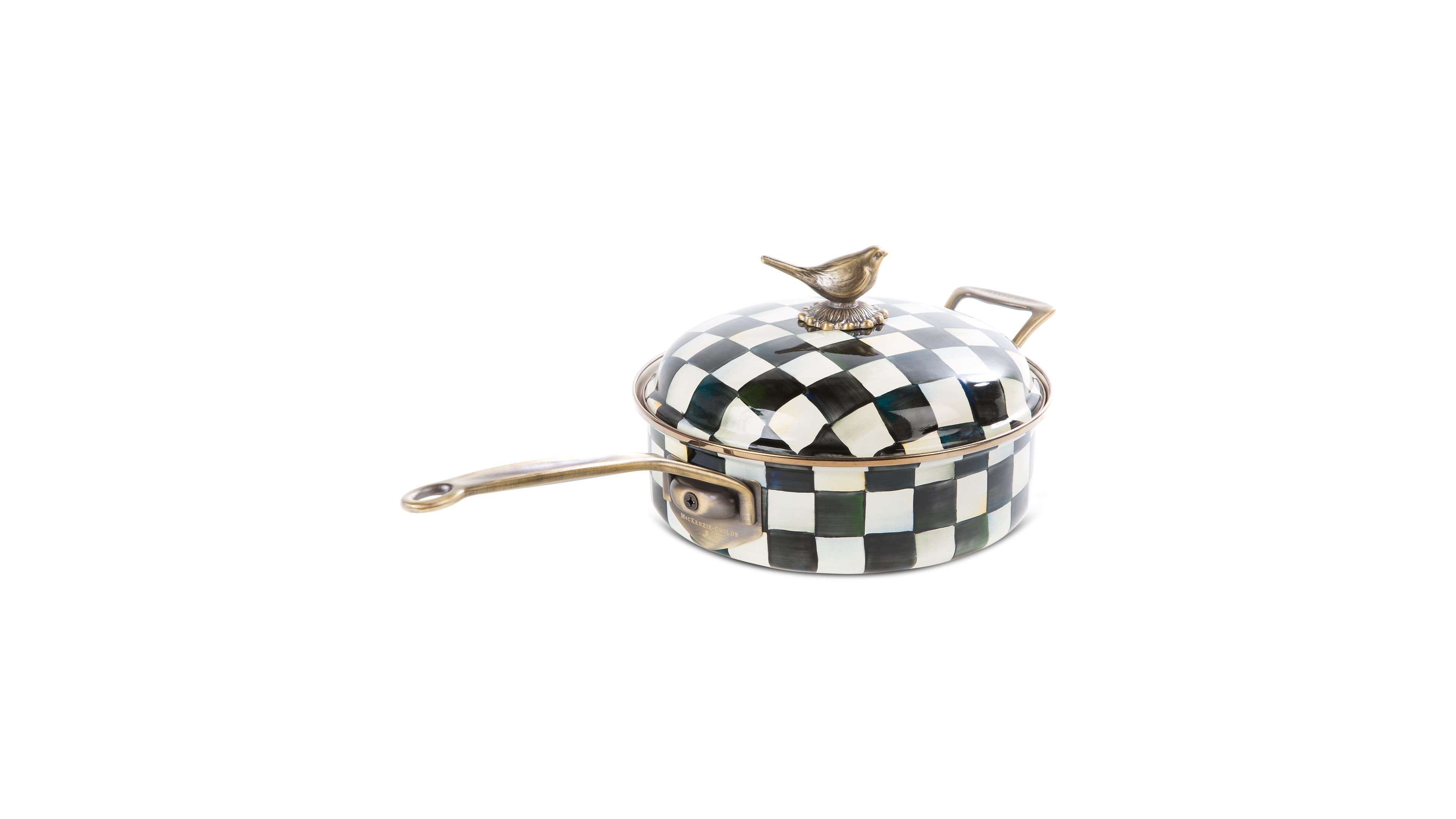 MacKenzie-Childs Courtly Check Enameled 3-Quart Saute Pan
