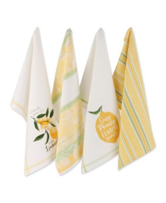 Design Imports Lemon Bliss Cotton Dishtowel Set