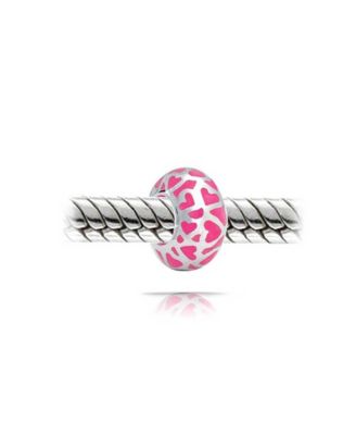 Pink Red Silver Heart Murano Glass Charm Bead European Bracelets