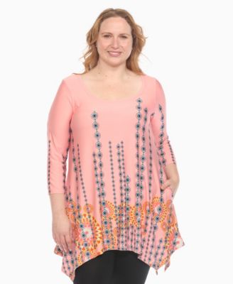 Plus Size Printed Flowy Hem Swing Top