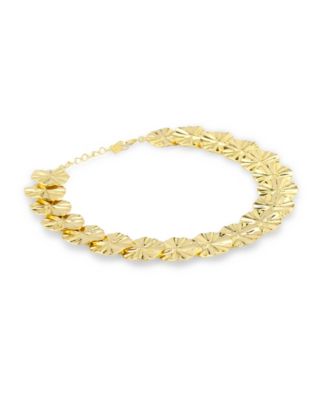 Gold Textured Coin Collar Necklace