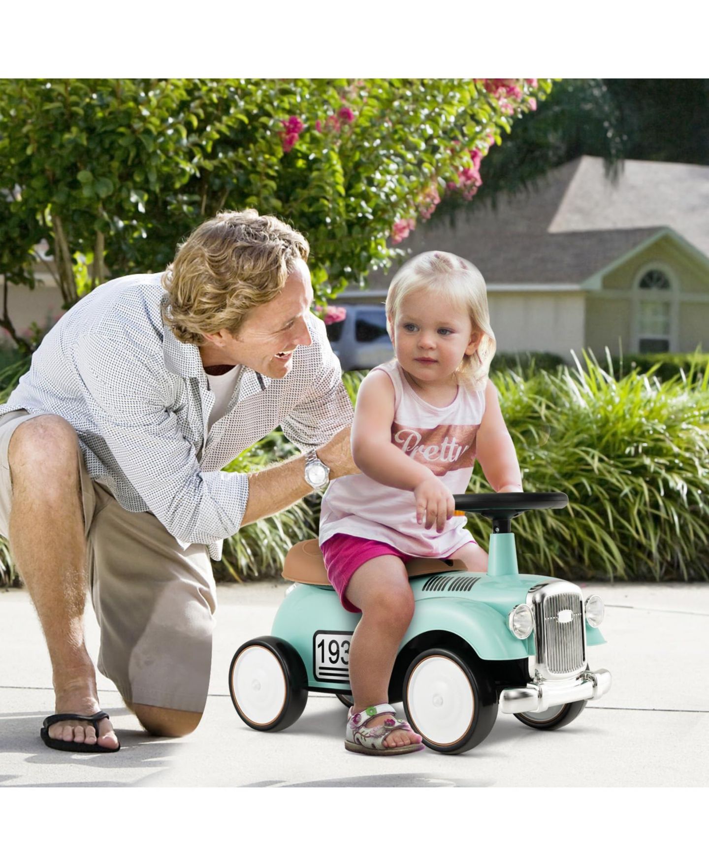 Детская игрушка Mecale Kids Sit to Stand Vehicle with Working Steering Wheel and Under Seat Storage, цвет: Зелёный — фото 2