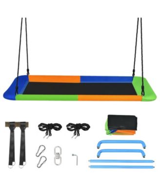 60 Inches Platform Tree Swing Outdoor with  2 Hanging Straps