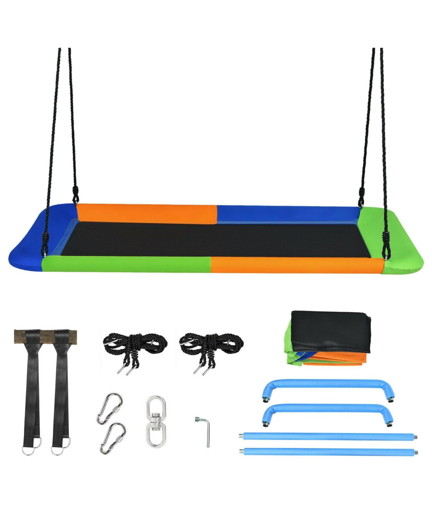Детская игрушка Mecale 60" Platform Adjustable Tree Swing, 700 lbs Capacity, Ages 3+, цвет: Чёрный — фото 5