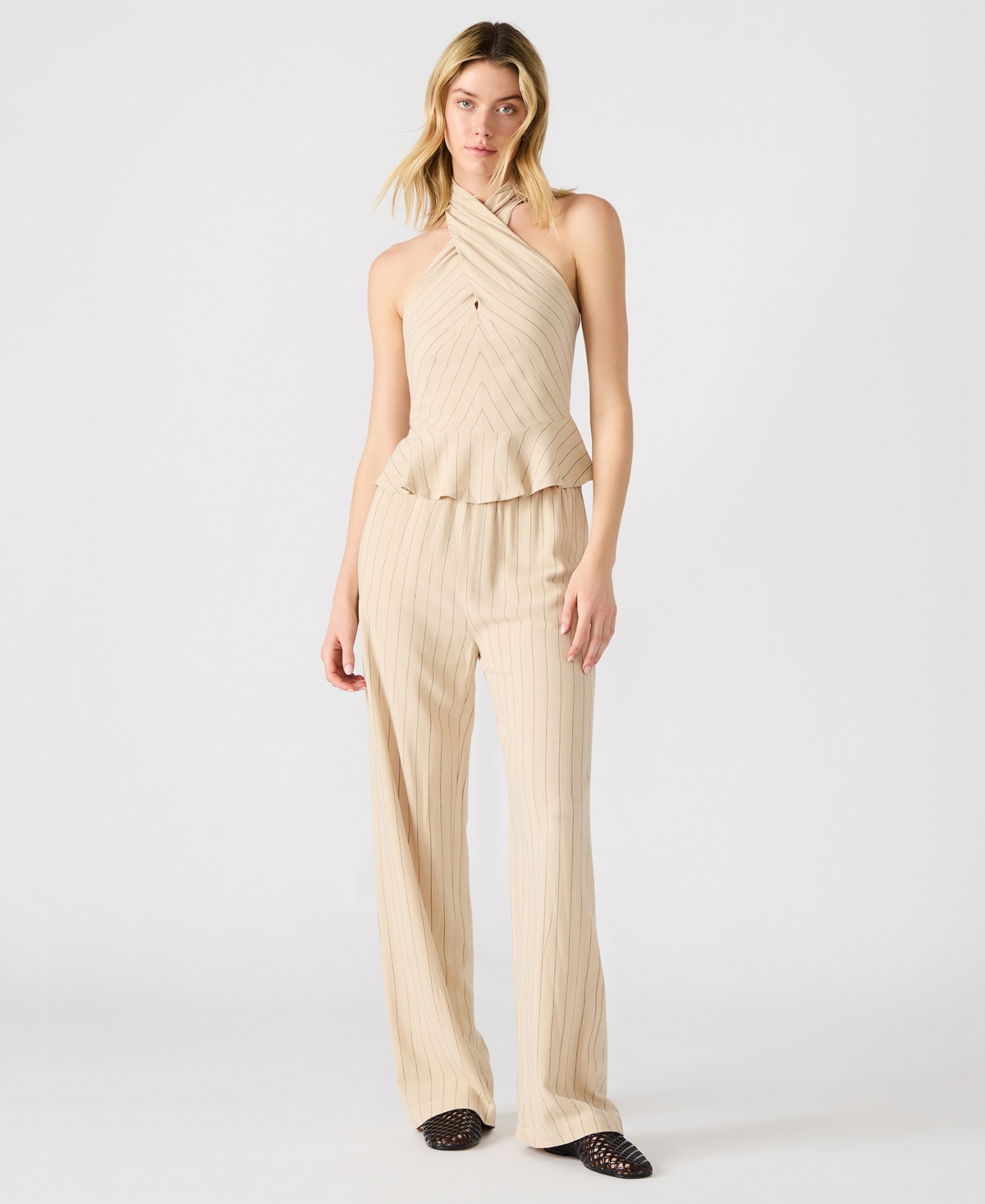 Steve Madden Kosta Peplum Halter Top