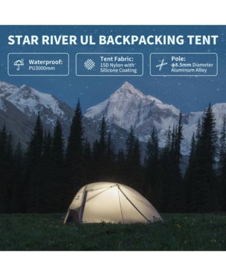Star River UL 2 Person Backpacking Tent, Double Layer Waterproof Two Person Tent, Lightweight Backpacking Cycling 2 Person Tent