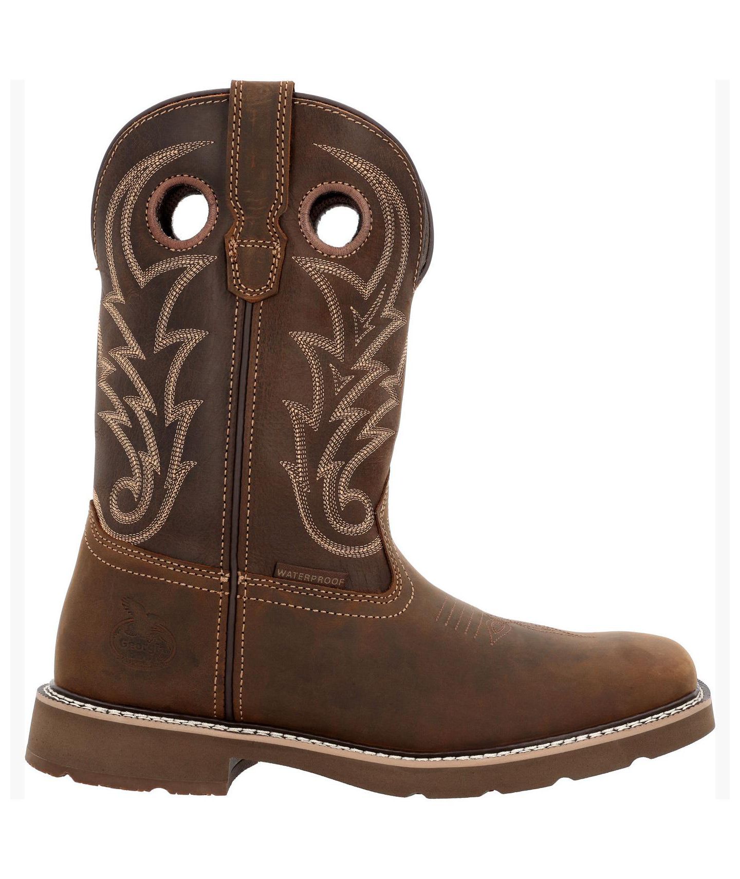 Мужские ботинки GEORGIA BOOT Core 37 Western 11" Waterproof Pull-On Work Boot, цвет: Коричневый — фото 11