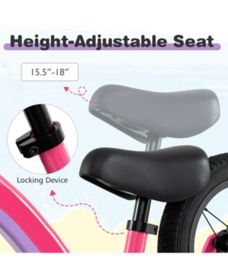 12-Inch Balance Bike with Adjustable Seat and Rotatable Handlebar for Over 36 Months Old