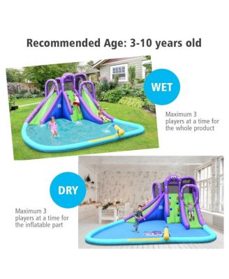 Inflatable Water Park Mighty Bounce House with Pool and 780W Blower