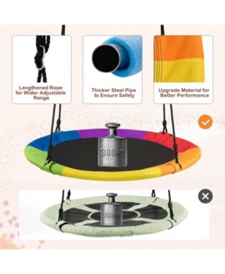 40-Inch Flying Saucer Tree Swing Outdoor Play Set with Adjustable Ropes Gift for Kids