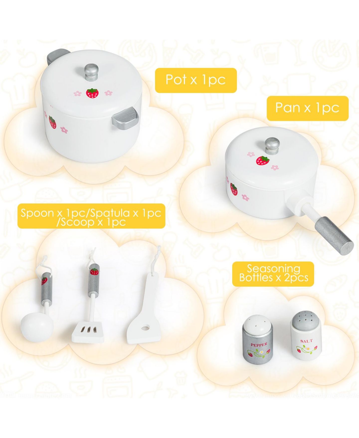 Детский игровой набор Mecale Cooking Kitchen Playset with Lights and Sounds, Ages 3+, цвет: Белый — фото 8