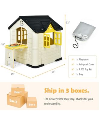 Kid's Playhouse Pretend Toy House For Boys and Girls 7 Pieces Toy Set