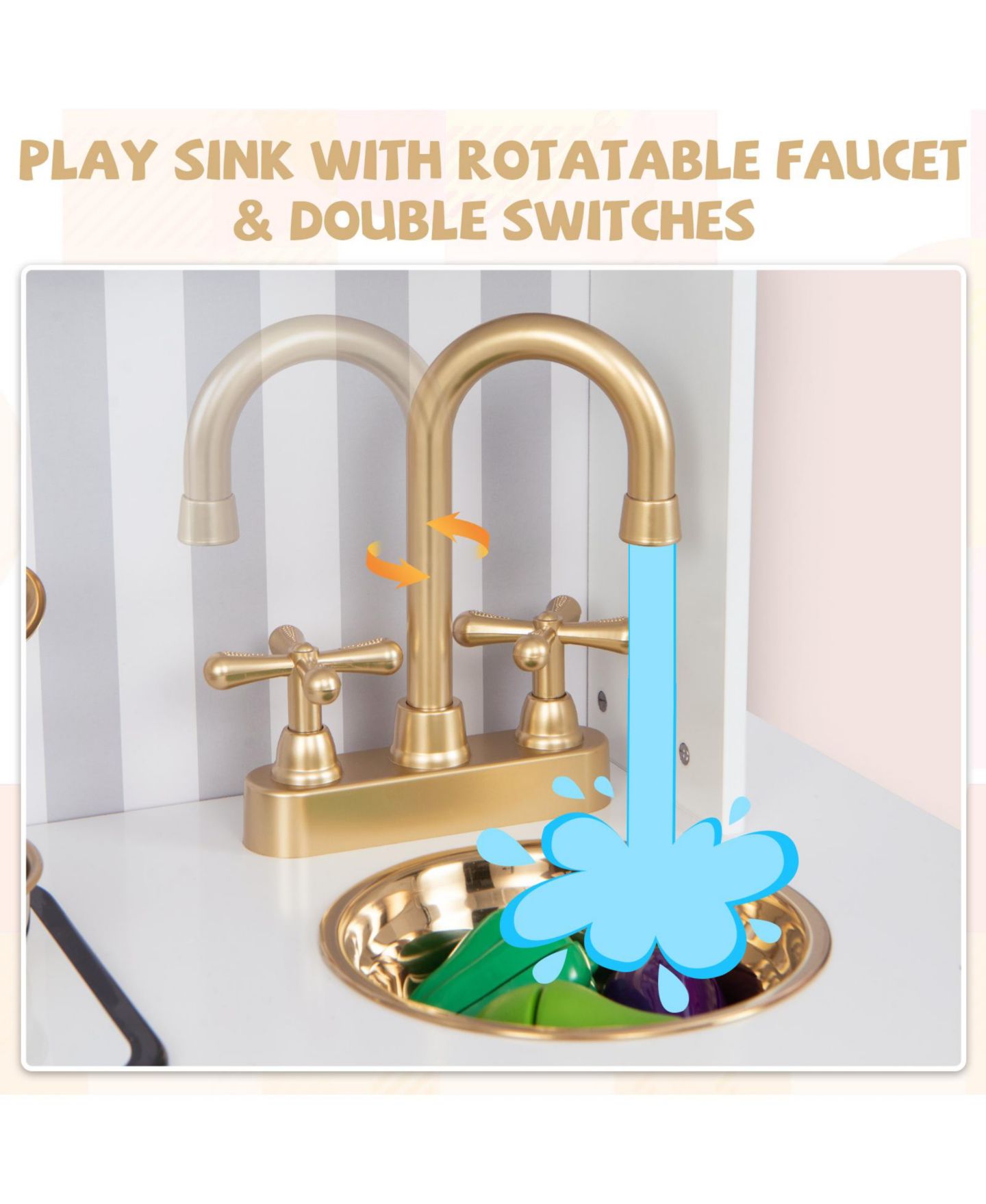 Детская игрушка Mecale Interactive Play Kitchen with Sounds and Lights, Ages 3+, цвет: Белый — фото 7
