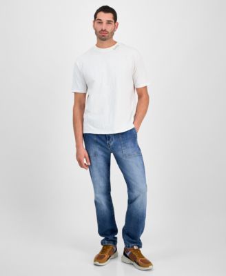 Men's David Short Sleeve Floral Applique Crewneck T-Shirt