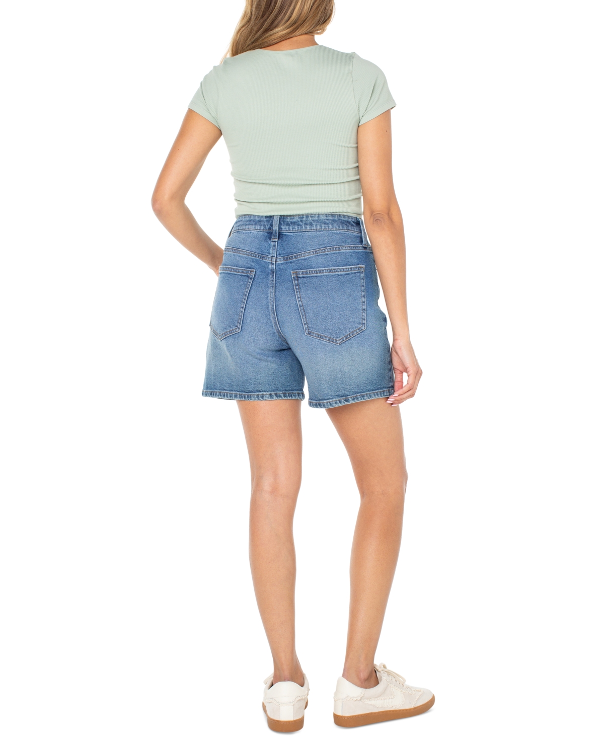 Celebrity Pink Juniors' High-rise Denim Bermuda Shorts