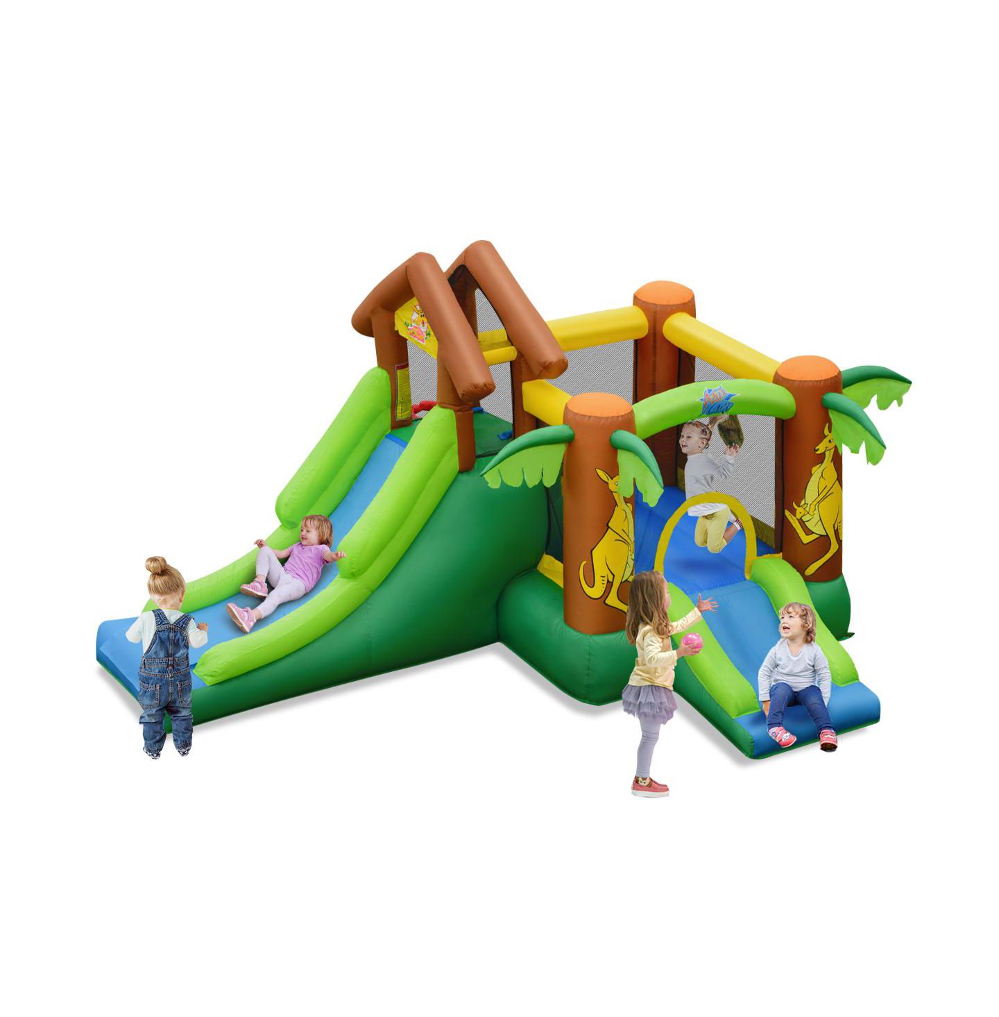 Детская игрушка Mecale Jungle Castle 5-in-1 Bounce House, Accommodates 5 Kids, Ages 3-10, цвет: Зелёный — фото 5