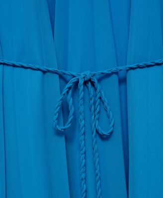 Women's Flared-Sleeve Pleated Dress