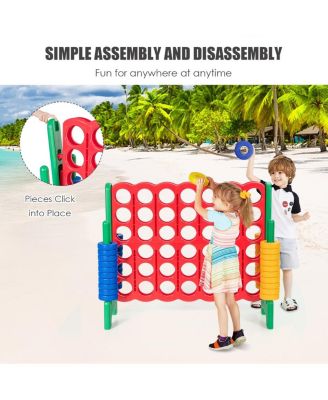 4-to-Score Giant Game Set with 42 Jumbo Rings and Quick-Release Slider